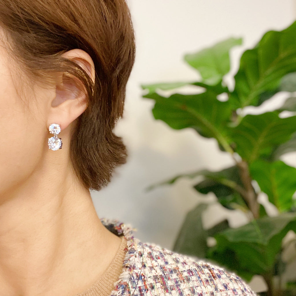 Boucles d'oreilles Double Diamant