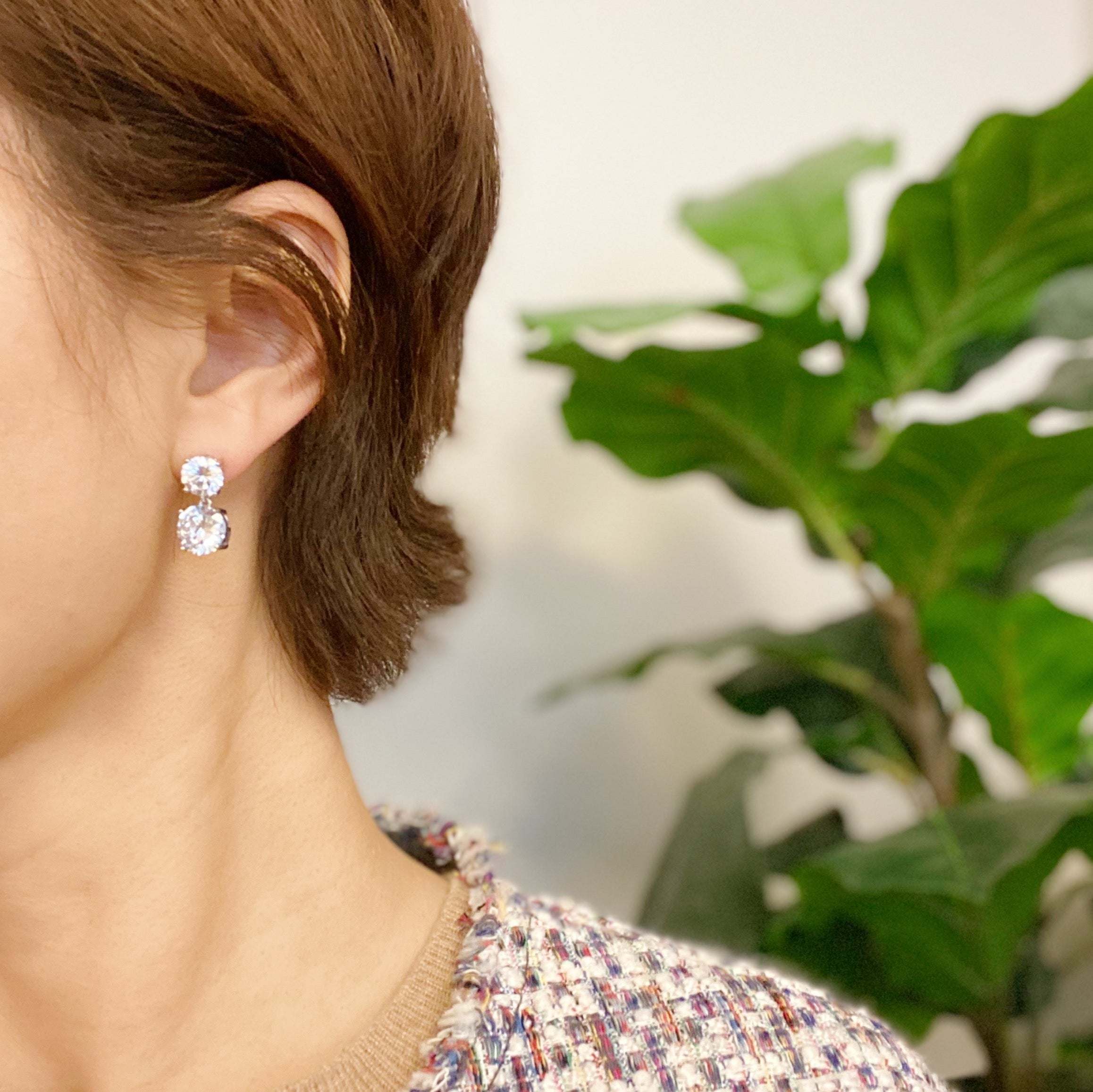 Boucles d'oreilles Double Diamant