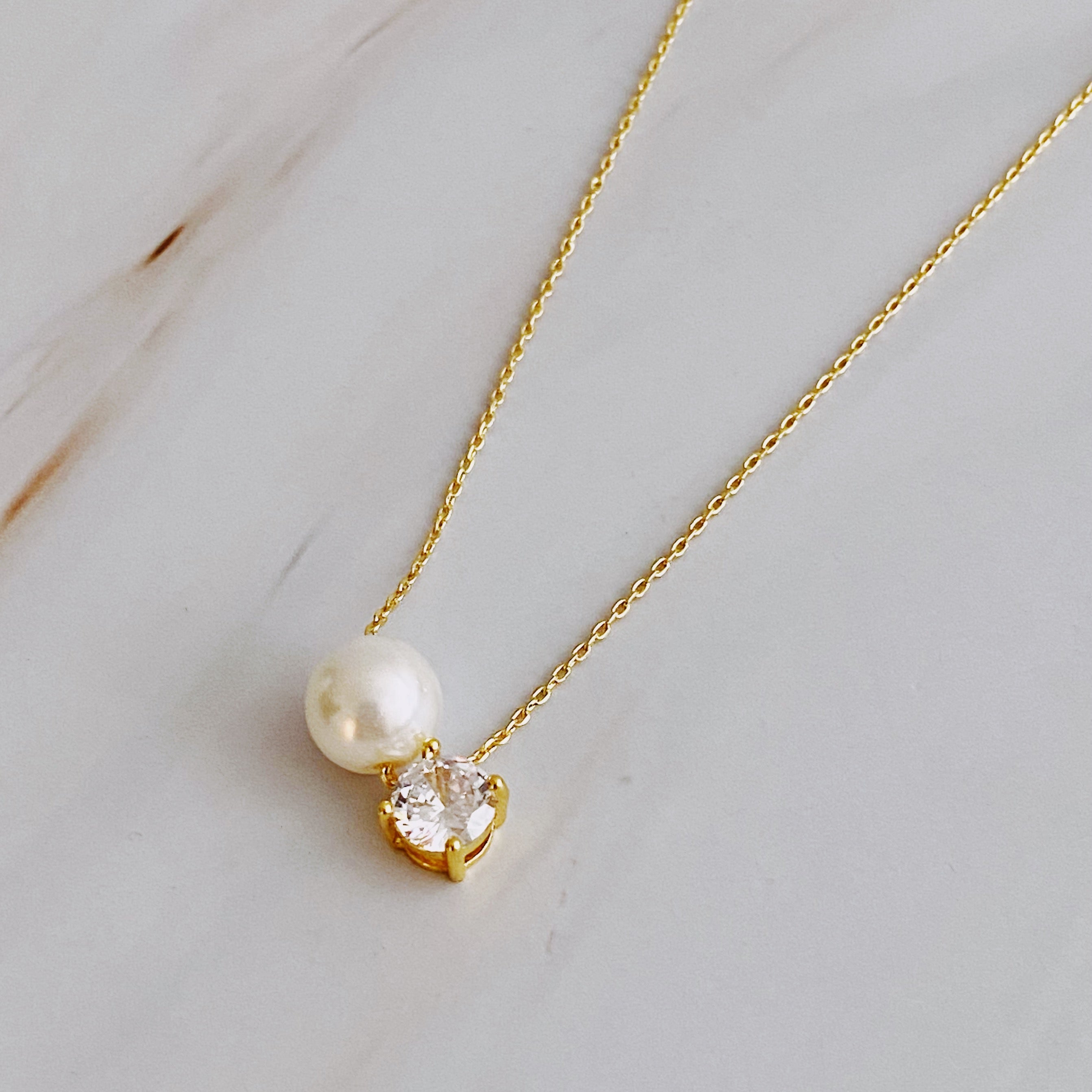 Collier Perle et Diamant