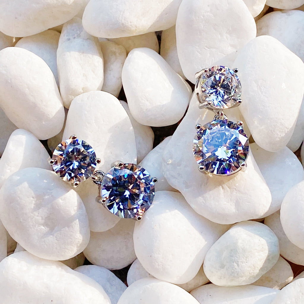 Boucles d'oreilles Double Diamant