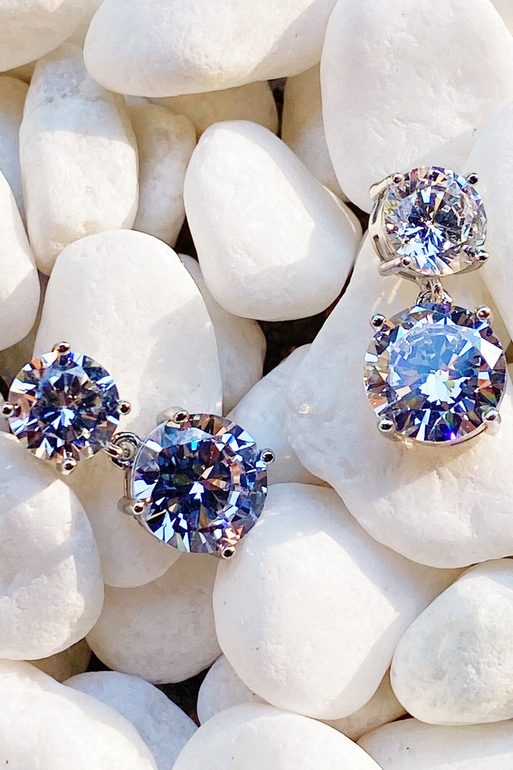 Boucles d'oreilles Double Diamant