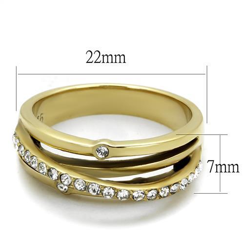 Bague Acier Inoxydable Plaqué Or