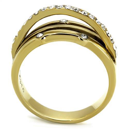 Bague Acier Inoxydable Plaqué Or