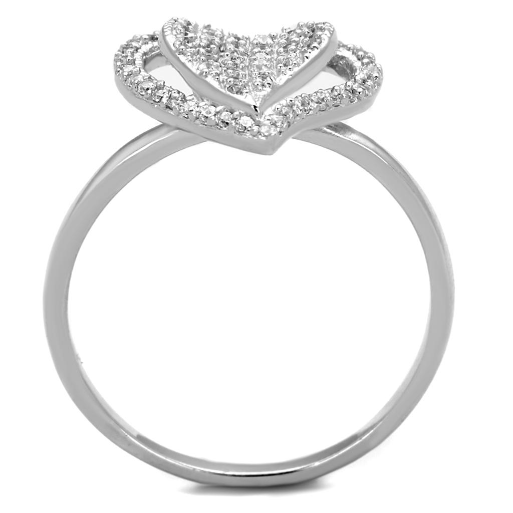 Bague Argent 925 Rhodium avec CZ Transparent