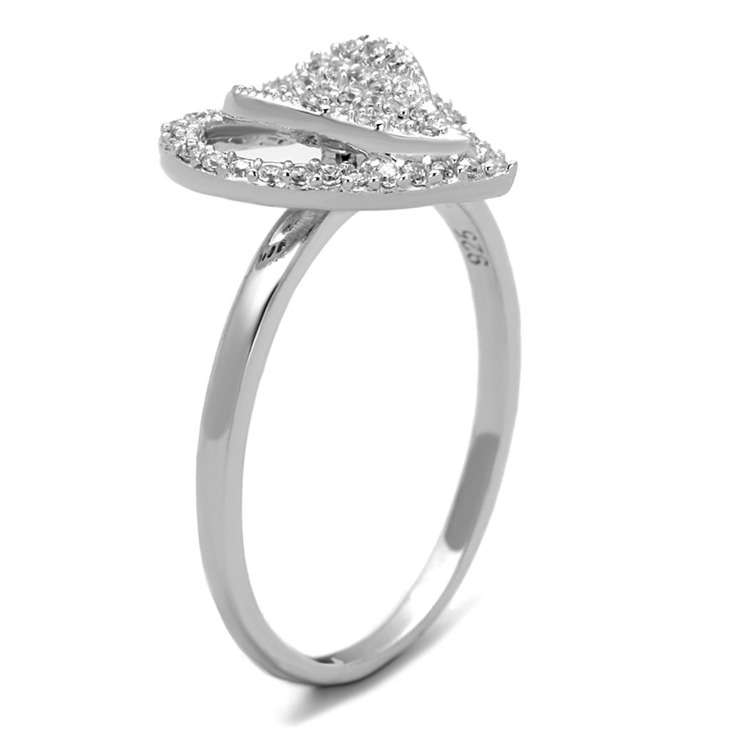 Bague Argent 925 Rhodium avec CZ Transparent