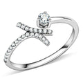 Bague Acier Inoxydable Poli avec CZ
