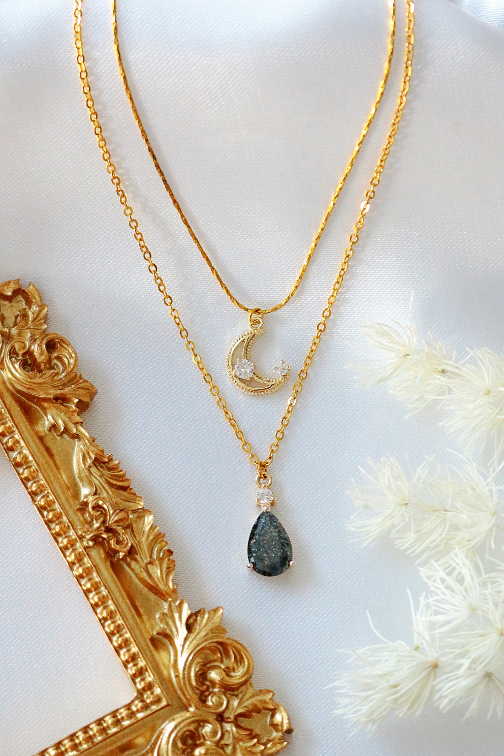 Collier Superposé Lune Plaqué Or 18K