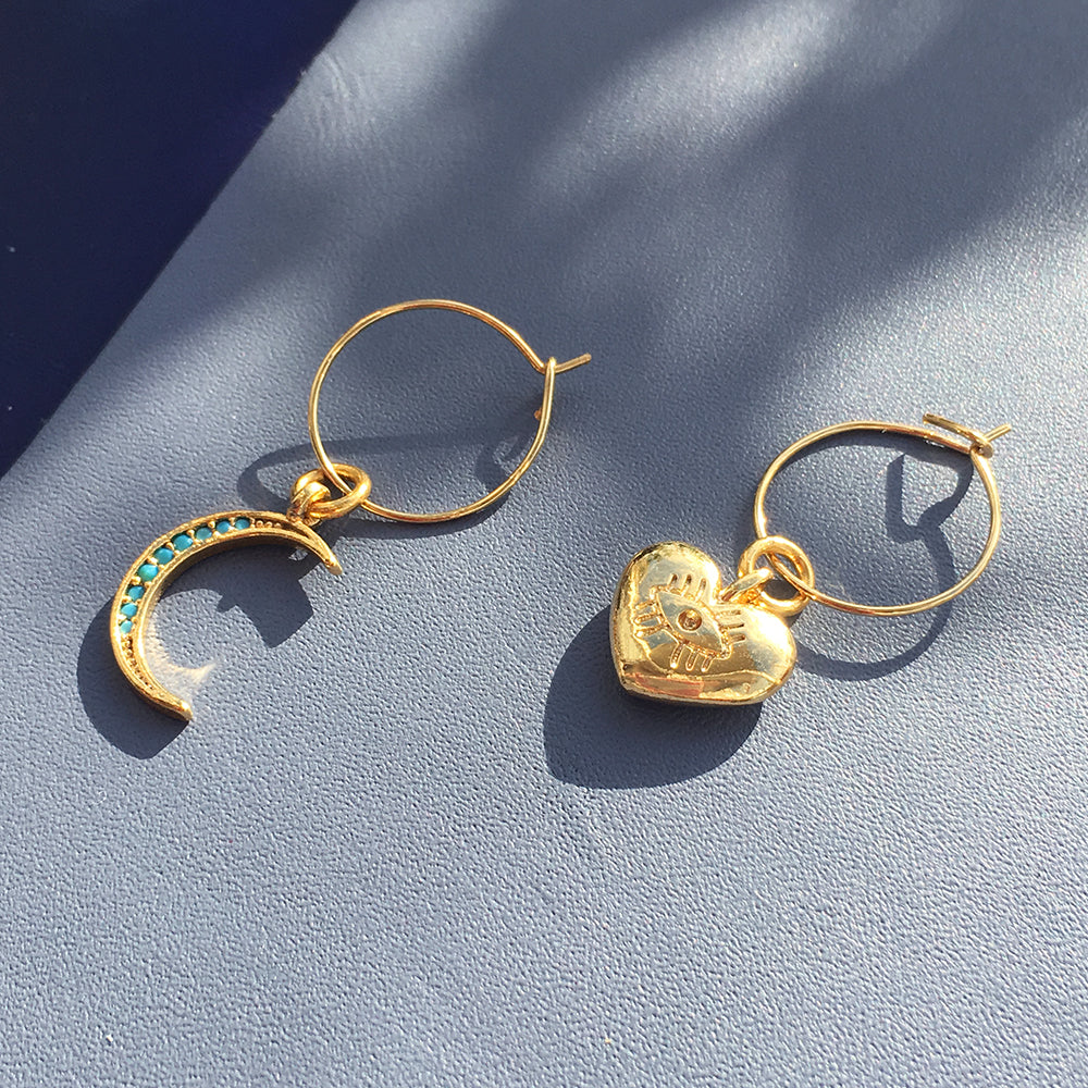 Boucles d'oreilles Lune Cristal