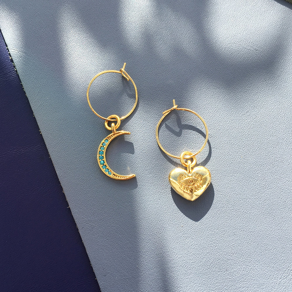 Boucles d'oreilles Lune Cristal