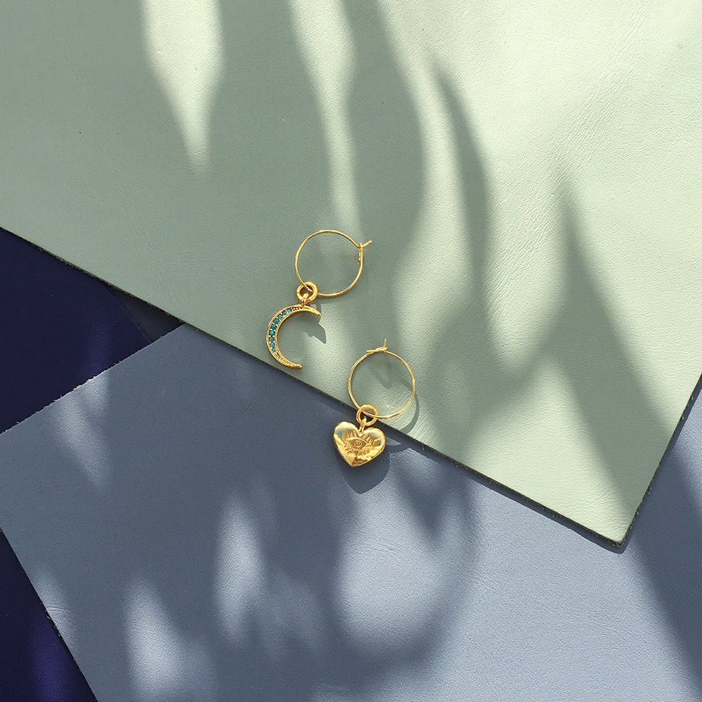 Boucles d'oreilles Lune Cristal