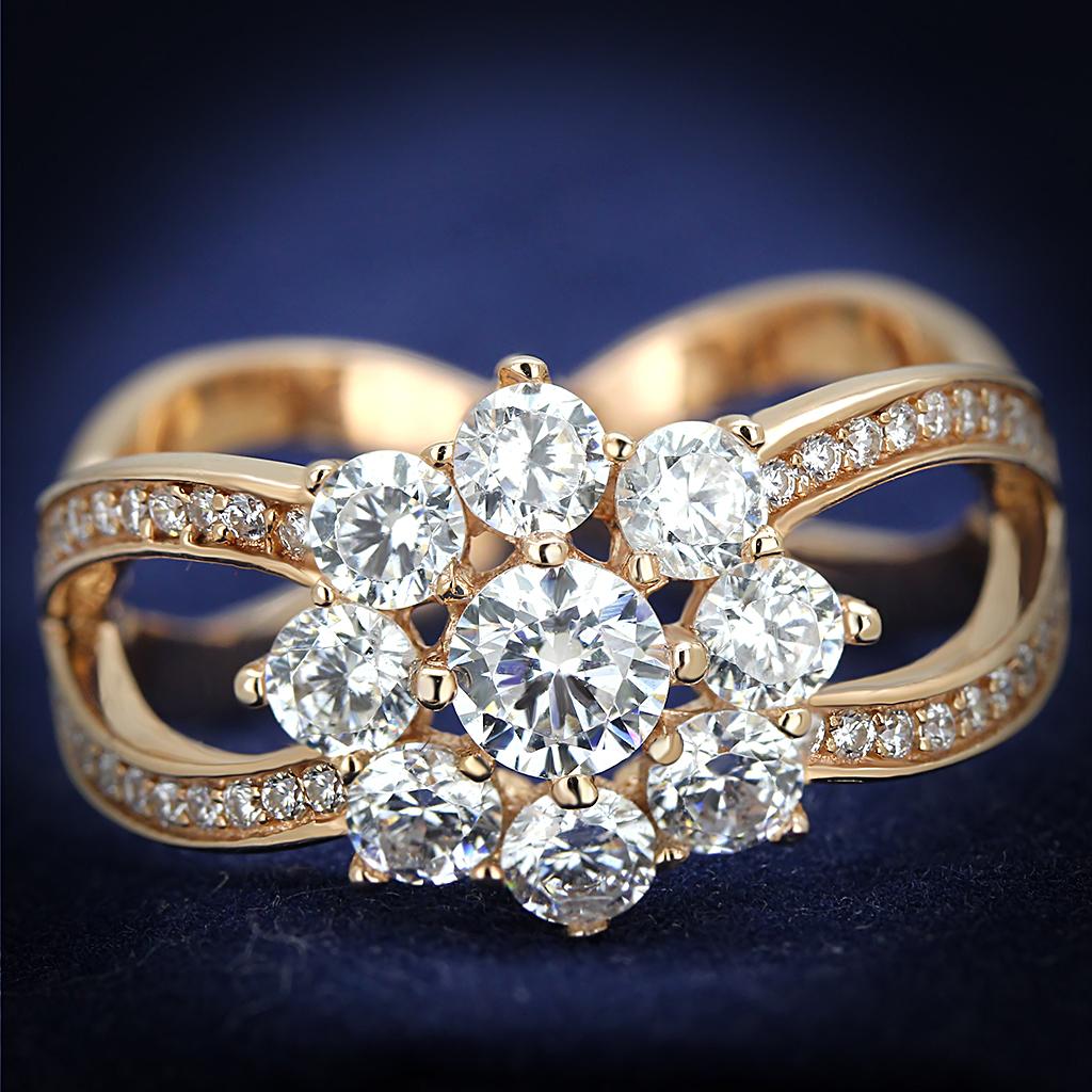 Bague Argent 925 Rose Gold avec CZ